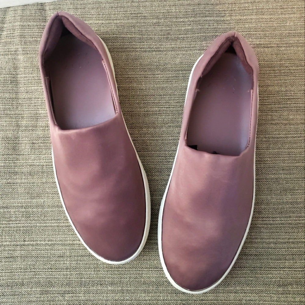 Alex and Alex Plum Satin Slip-on Flats